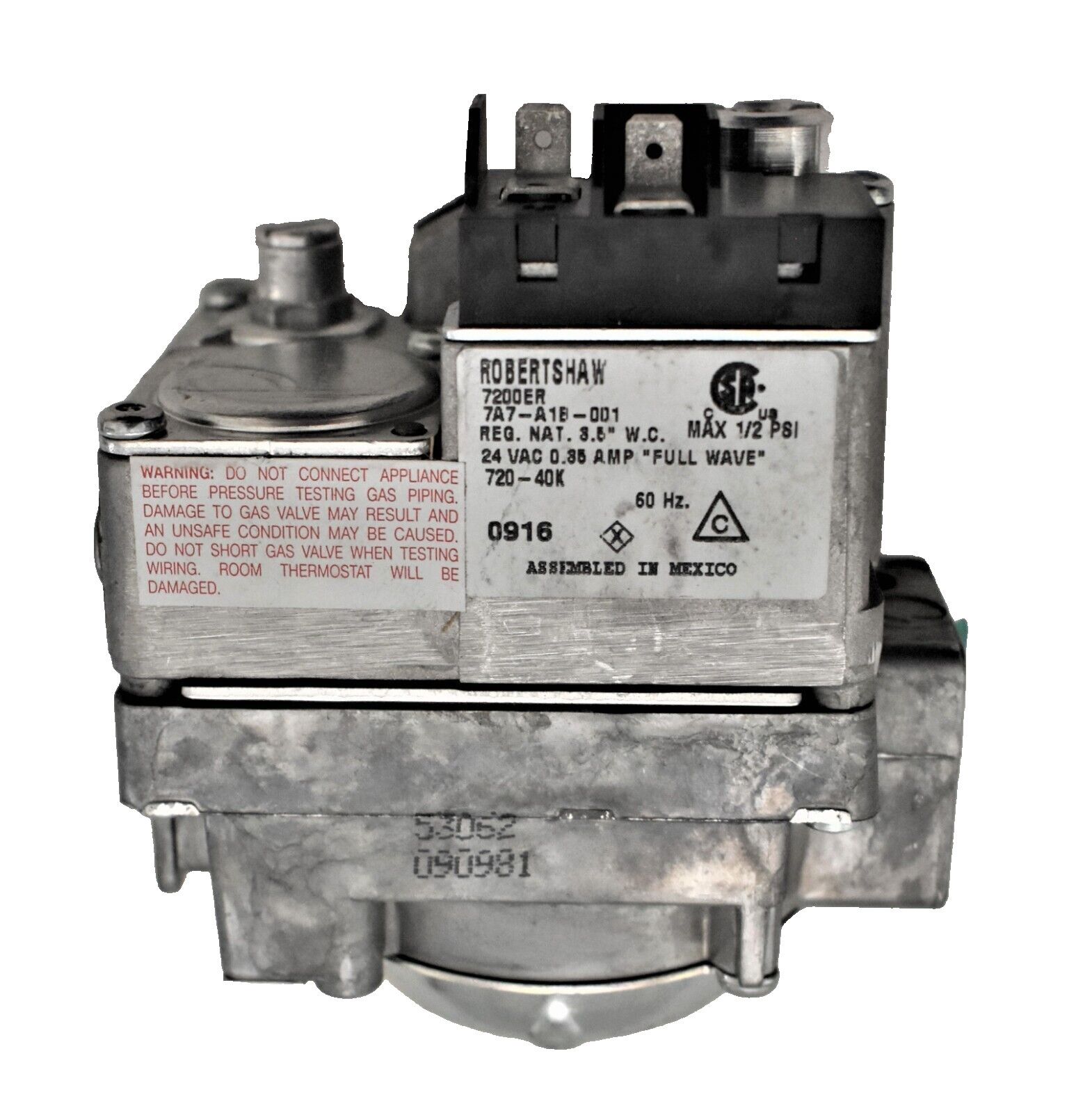 Robertshaw 720-400 Gas Heating Furnace Combo Valve 24V – 7200ER – Ng/Lp NEW