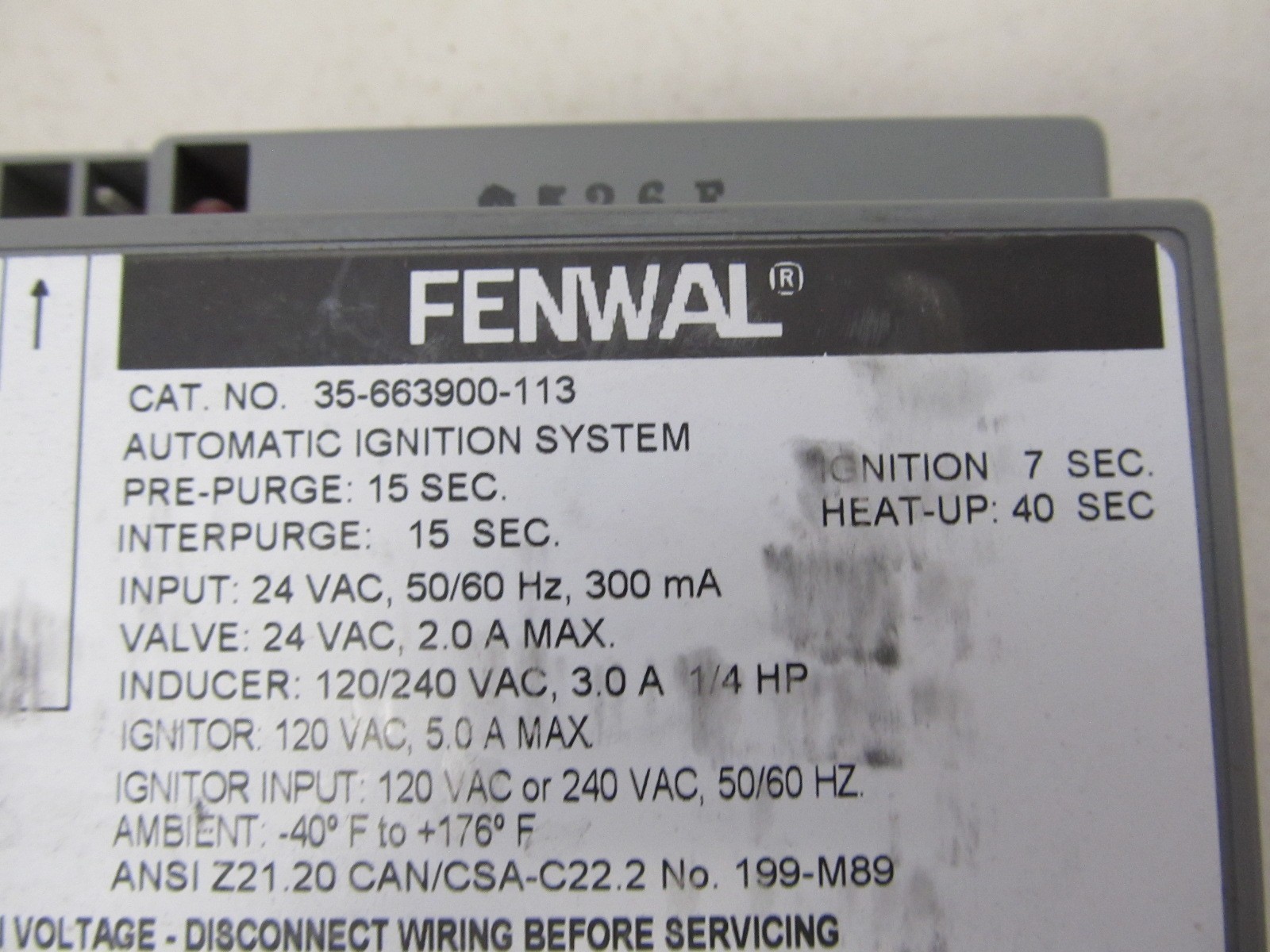 FENWAL 35-663900-113 Automatic Ignition System E0234700 New, Old Stk.