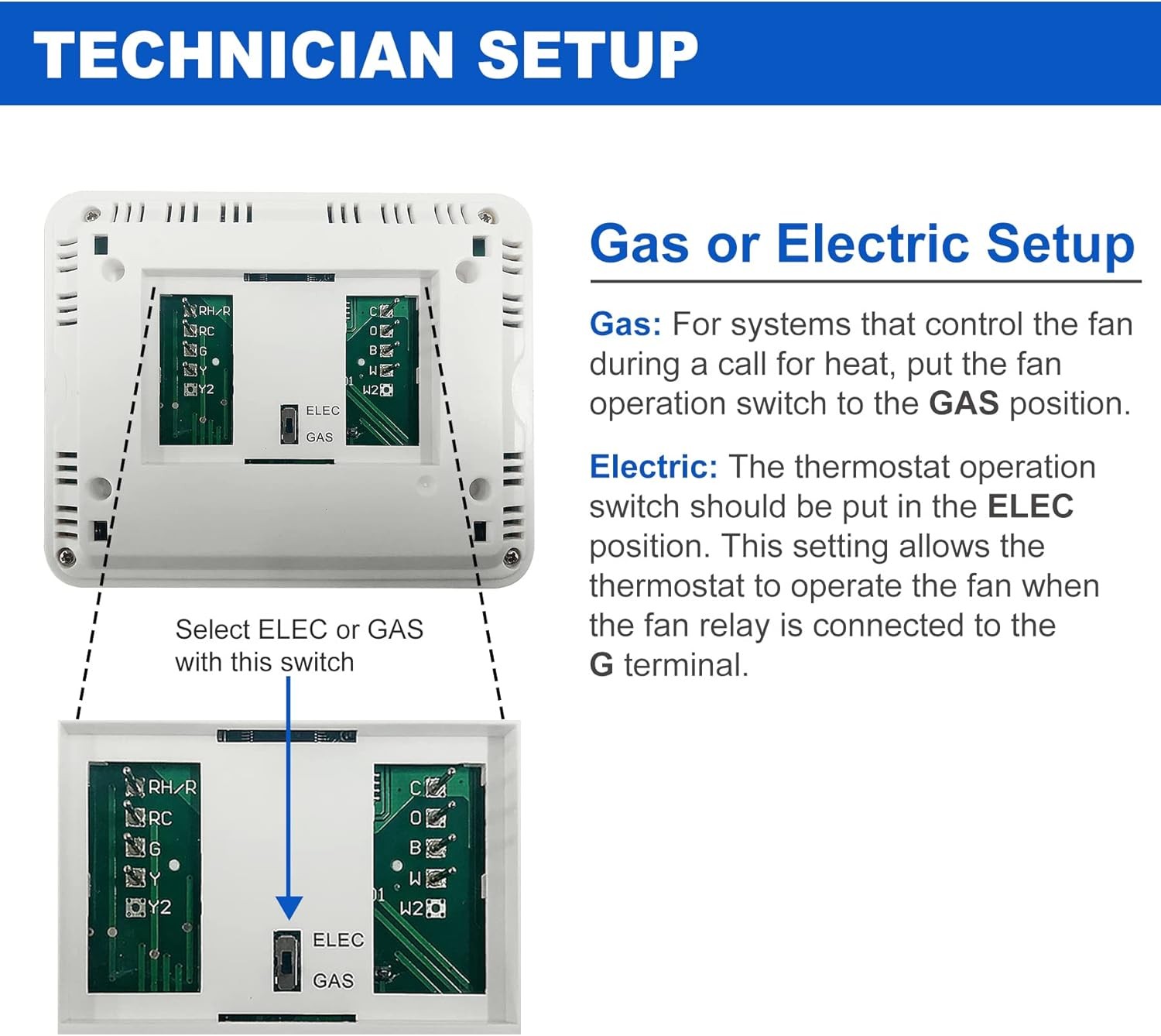 ELECTECK Non-Programmable Digital Thermostat for Home, up to 1 Heat/1 White