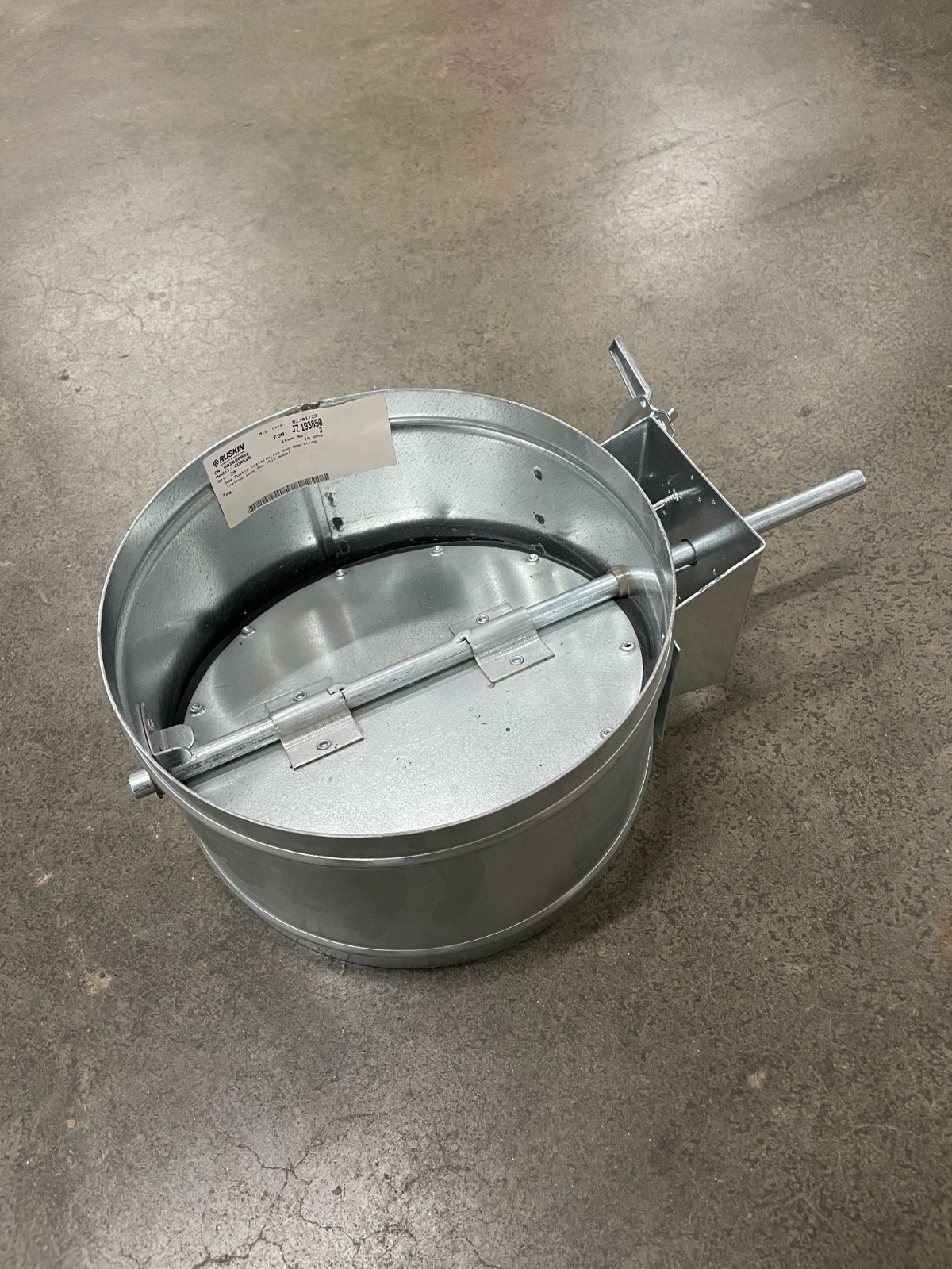 Ruskin CDRS25 Galvanized Round Control Damper 10” with stand off & quadrant