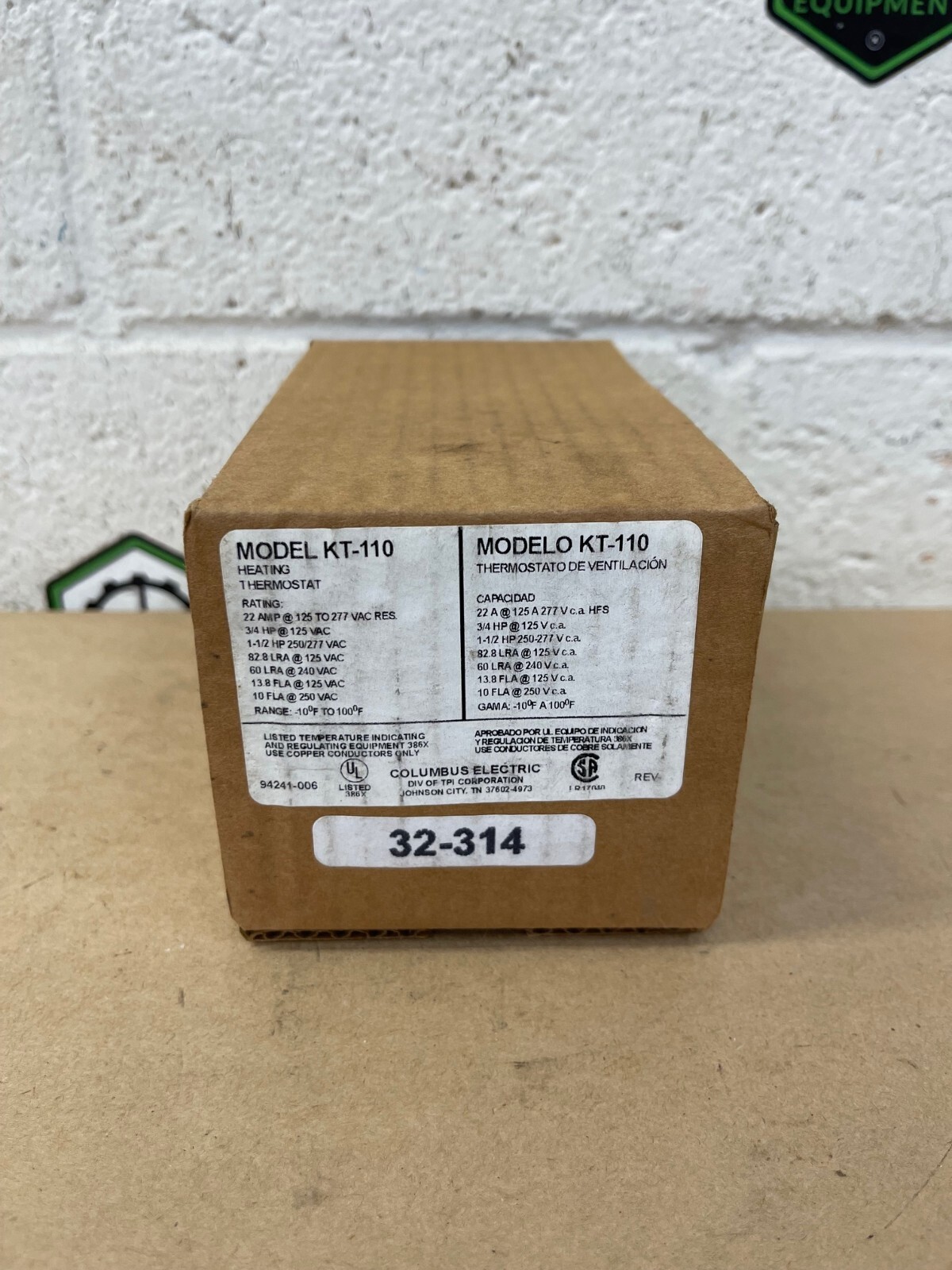TPI KT-110 Industrial Series Heating Thermostat, Wire Leads -10°F to 100°F Range