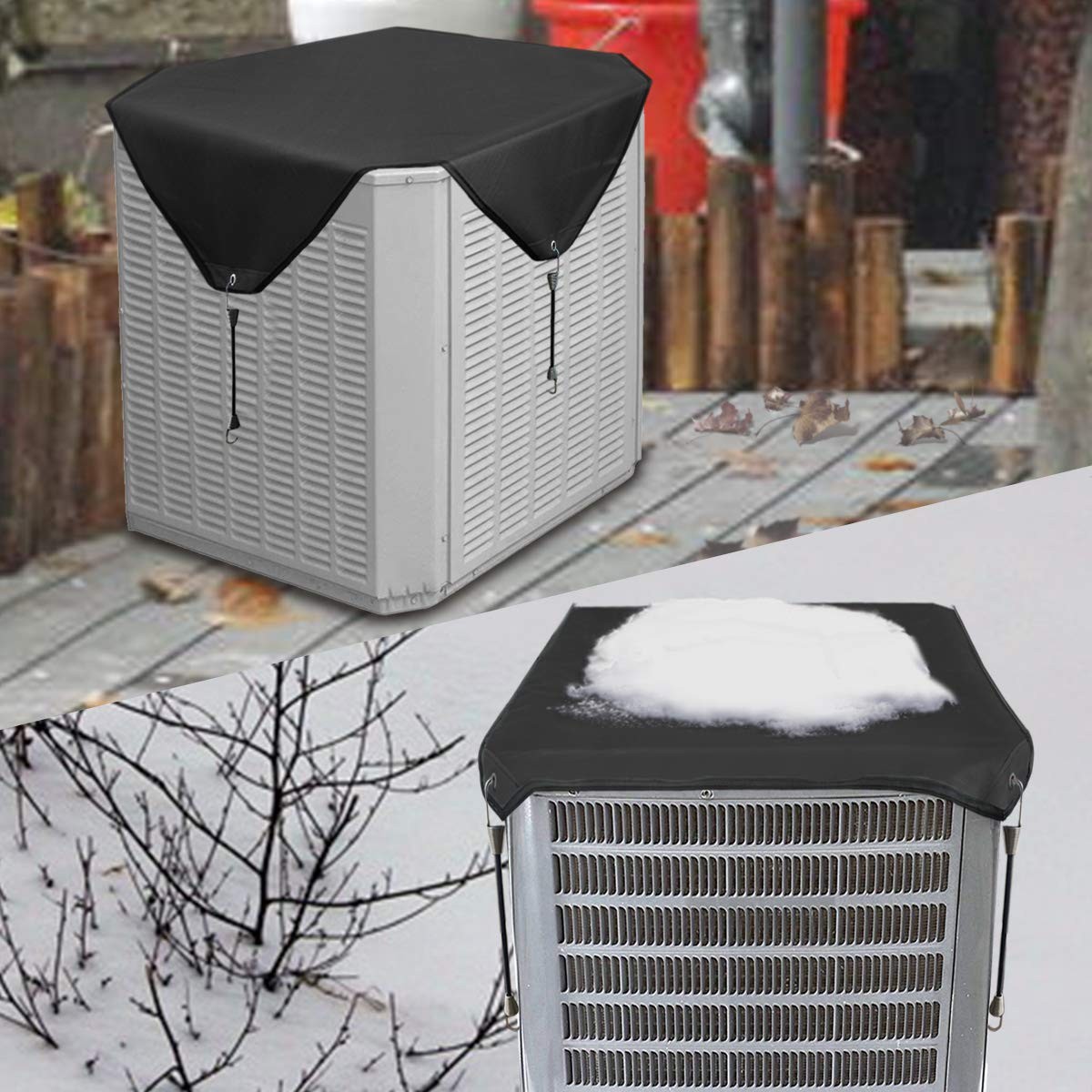 Qualward Air Conditioner Covers for Outside Units, Solid cover 36″x36″, Black