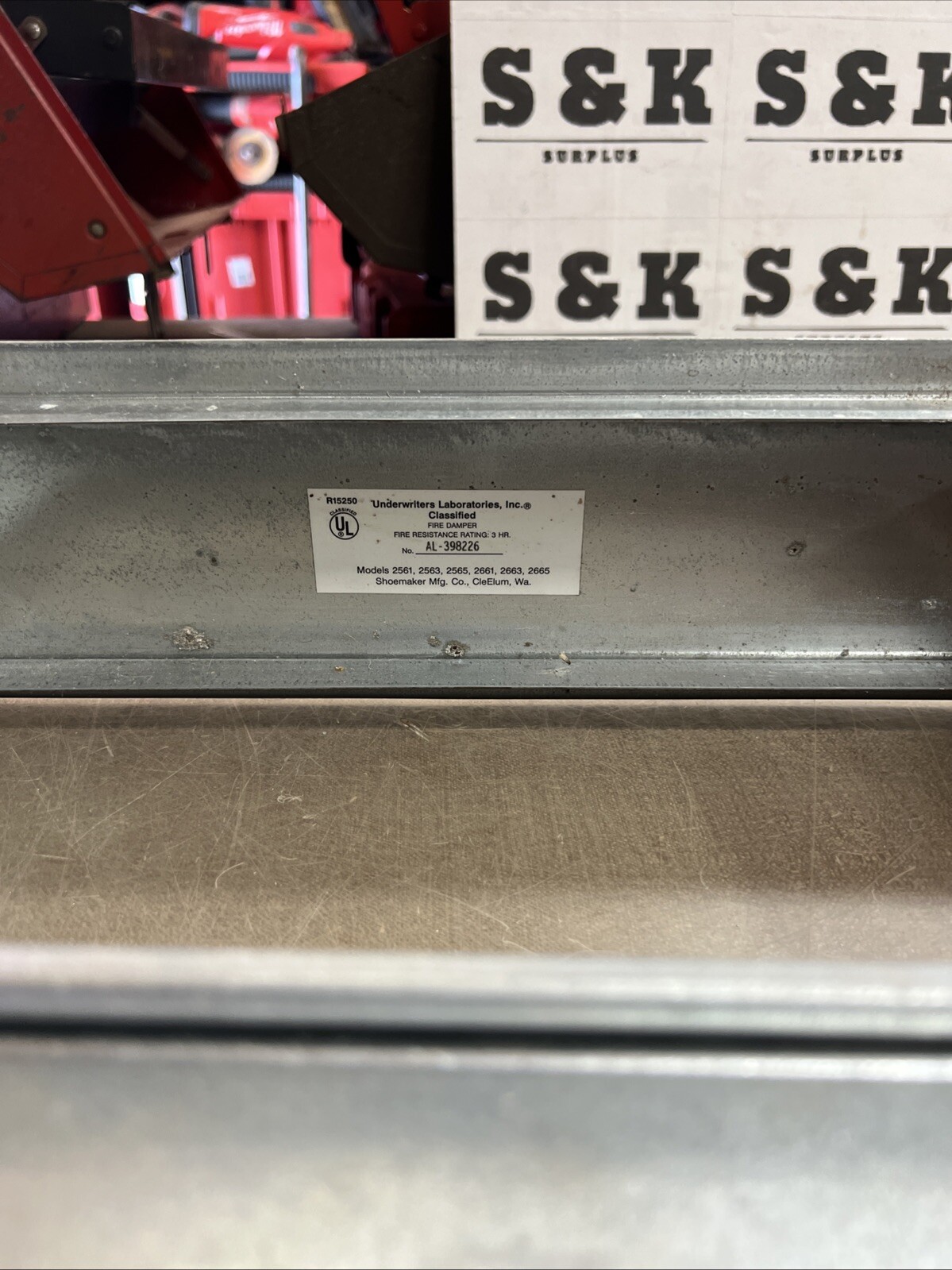Ruskins Underwriters Laboratories PA 396863 Horizontal Fire Damper