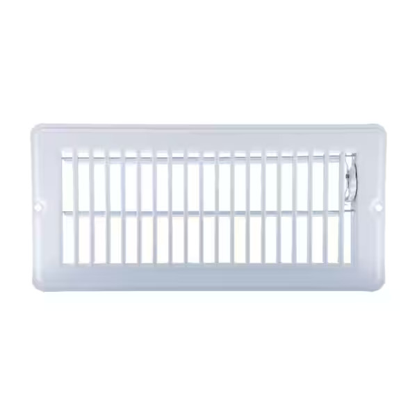 9-3/4 in. x 4 in. Steel Floor Register with 7/8 in. Drop in White