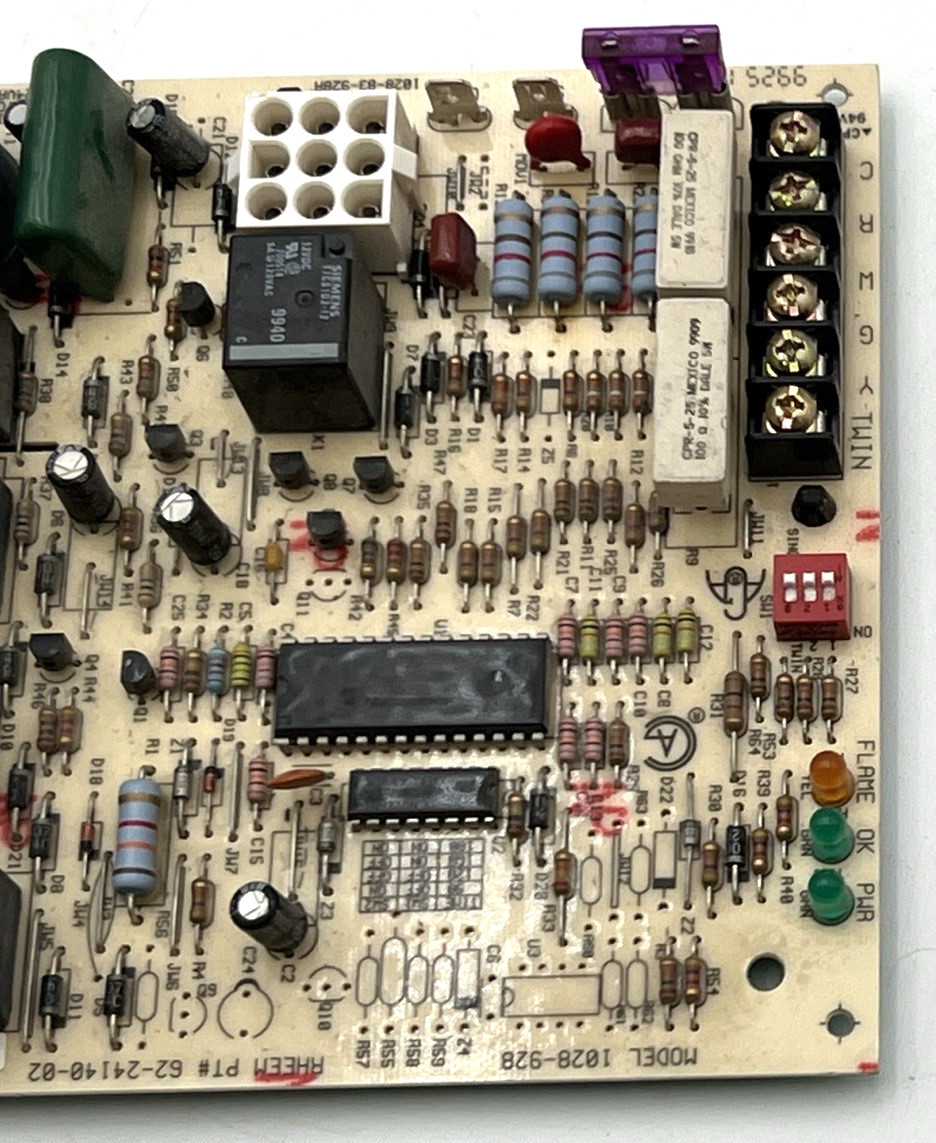 RHEEM 62-24140-02, 1028-83-928A, 1028-928 FURNACE CIRCUIT CONTROL BOARD