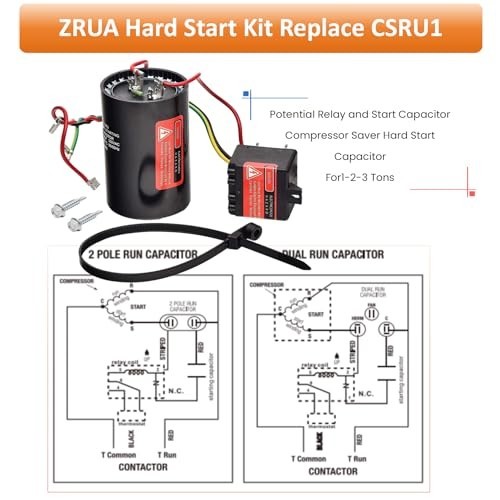Hard Start Kit for Air Conditioner – Long Term Replace Compressor Saver Capacito