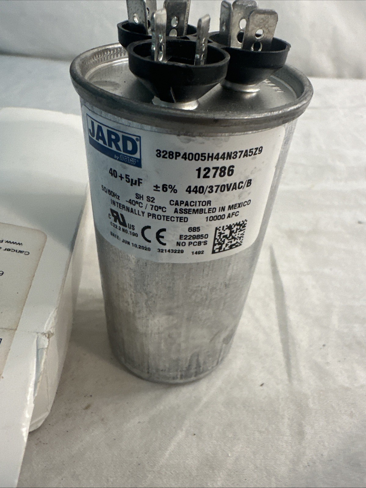 40 + 5 uF Jard by MARS 12786 MFD 440V Motor Run Capacitor, Round