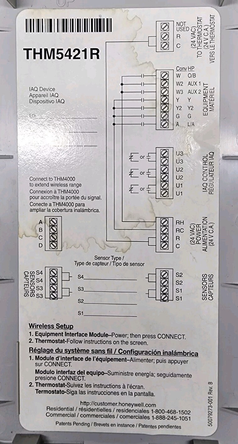 Honeywell Miller Equipment Interface Module YTHM5421R1010, 12z040, Red Link Tech
