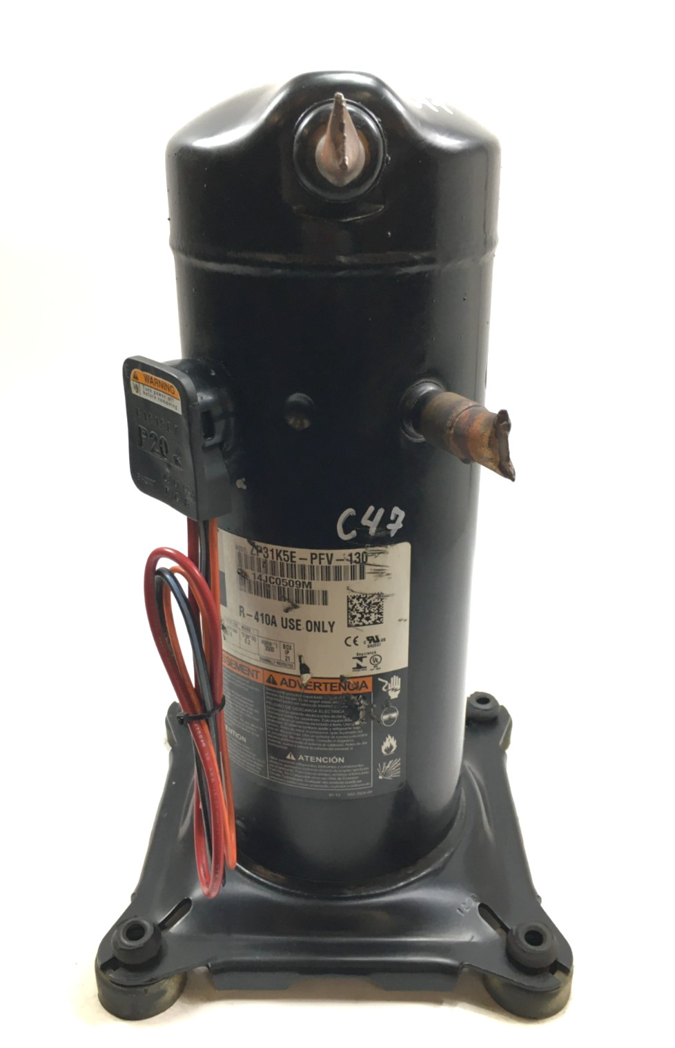 Copeland 2.5 Ton Scroll Compressor ZP31K5E-PFV-130 R410A 208/230V 1 PH used C47