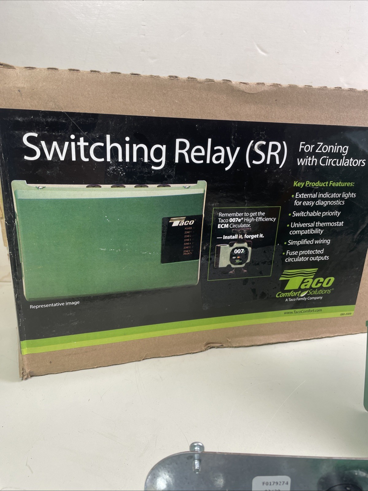 Taco SR503-4 3 Zone Switching Relay Missing 1 Clamp & Several KOs