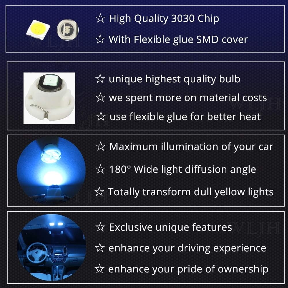 WLJH Ice Blue A/C Climate Heater Control Dash Indicator Light Switch Led Bulbs R