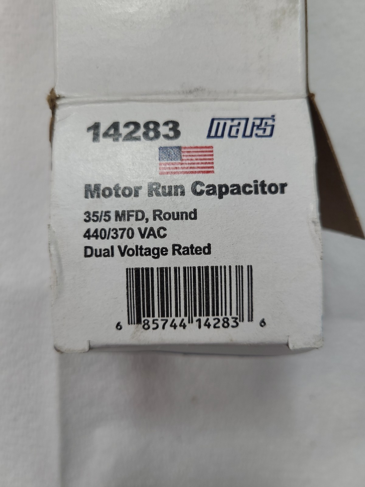 Mars 14283 Motor Run Capacitor NOS 35/5 MFD- Round 370/440VAC Dual Voltage Rated