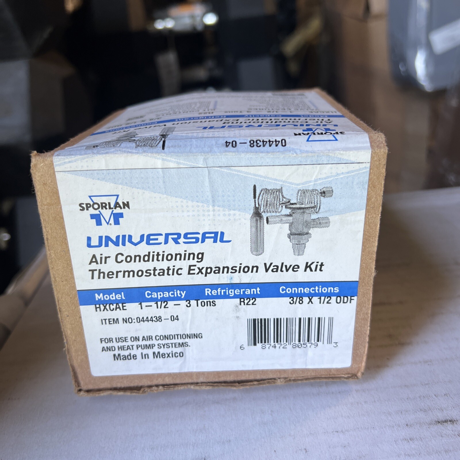 Sporlan Thermal Expansion Valve R22 1-1/2-3 Tons 3/8″ x 1/2″ ODF 044438-04