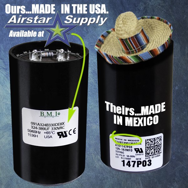 BMI Mars Capacitor 324-356UF 330 VAC 091A324B330DE8X NEW / BOX
