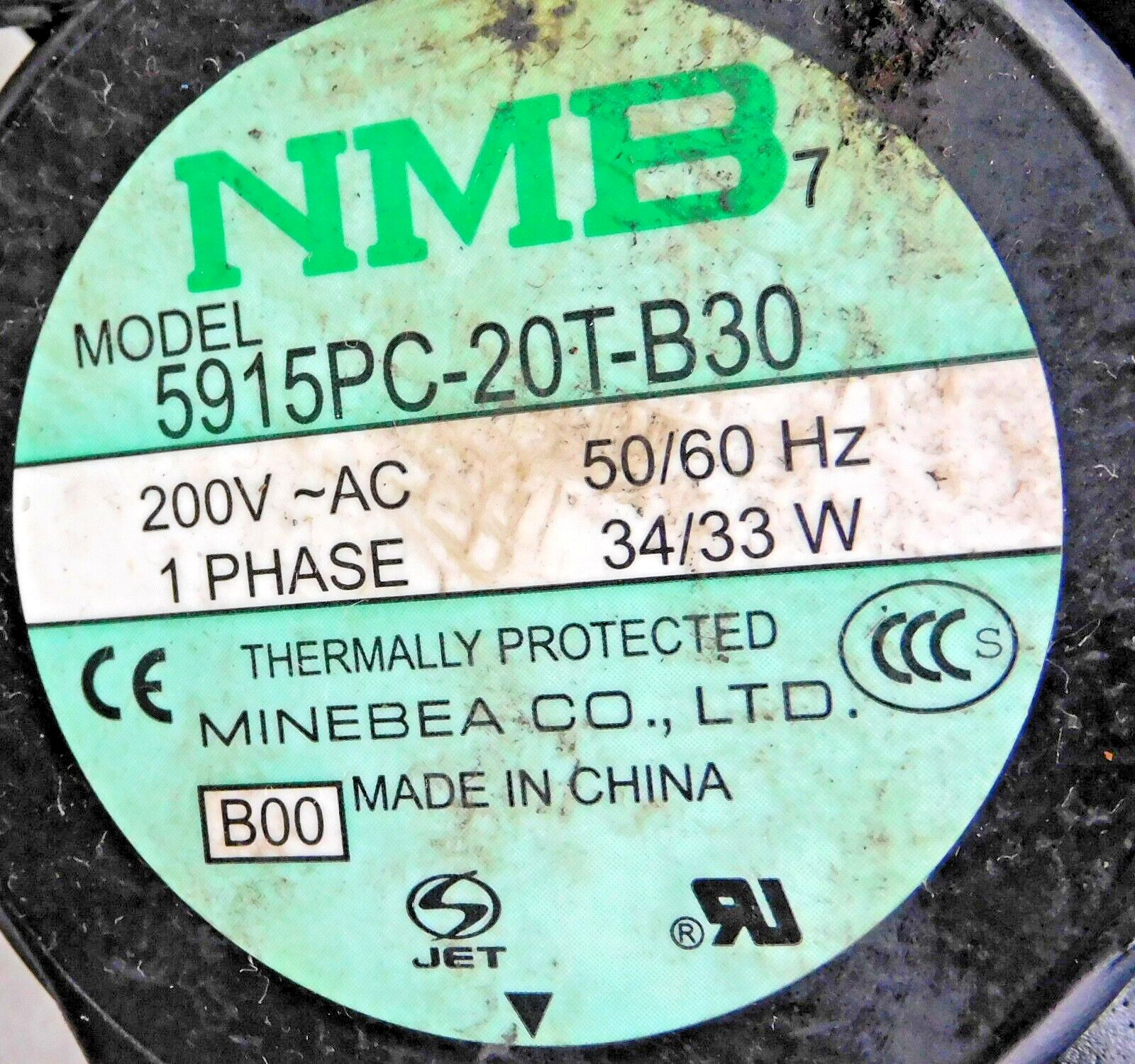 NMB 5915PC-20T-B30 AC Cooling Fan 200V 50/60Hz 34/33W 1 Phase
