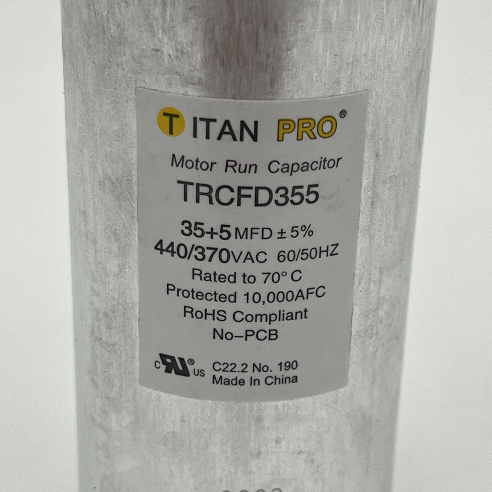 NEW!! TitanPro HVAC Round Dual Motor Run Capacitor 35/5 MFD/UF440/370V TRCFD355