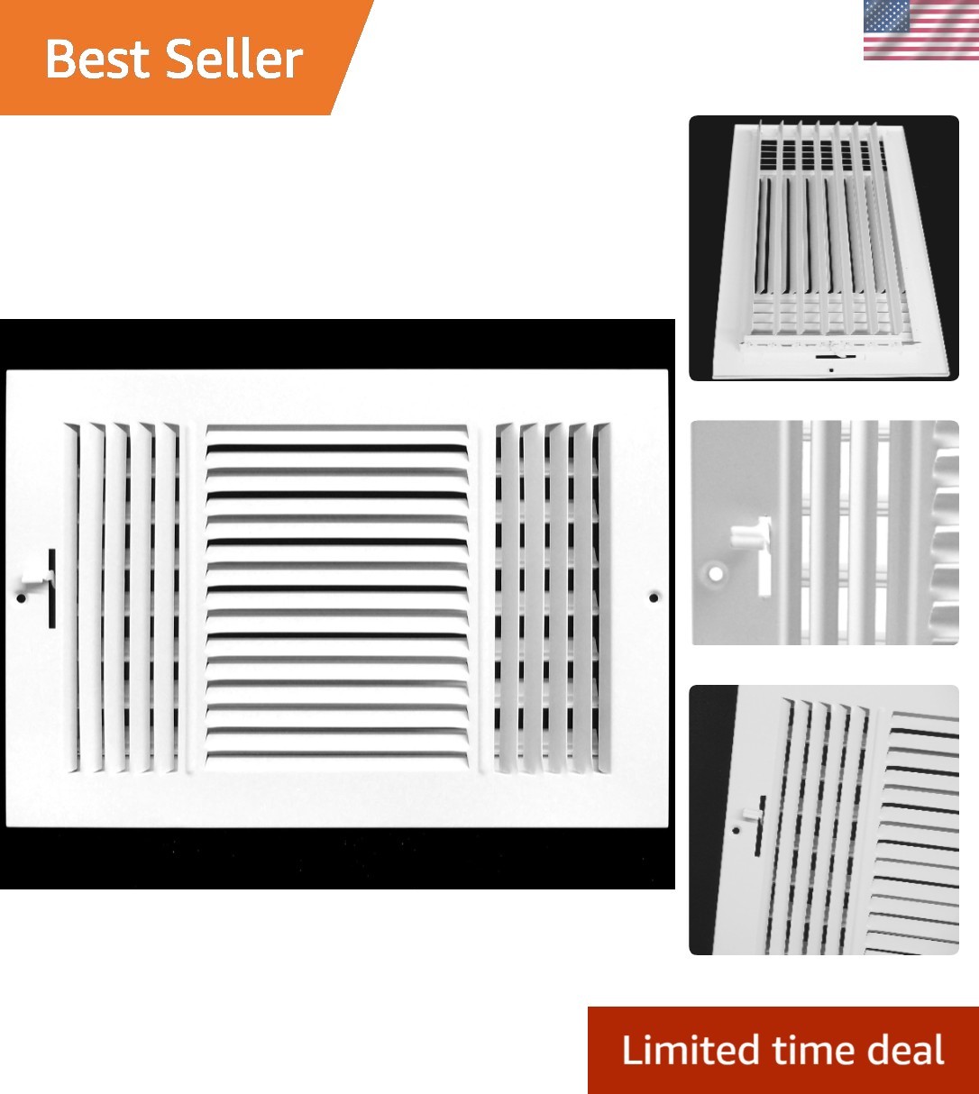 16” x 6” HVAC Air Supply Grille – Sturdy Design with SmoothGlide Tech