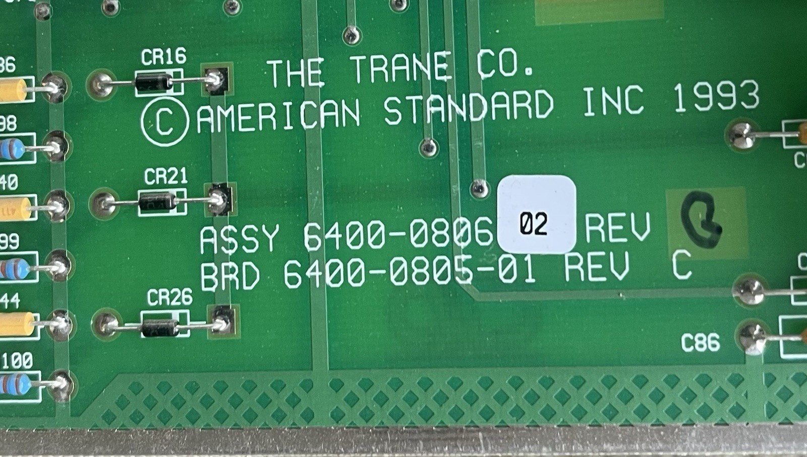 Trane 6200-0050-20 X13650477-13P Chiller Control Module Assembly Board.