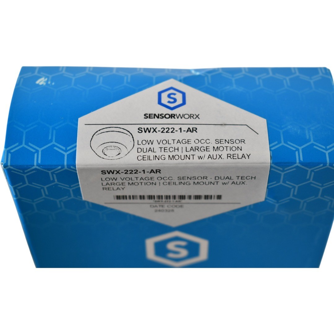 NEW Sensorworx SWX-222-1-AR Large Motion 360 Ceiling Sensor – Dual Tech, Low Vol
