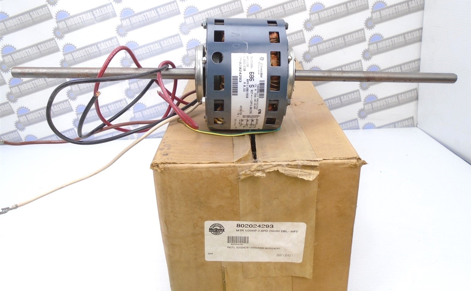 OEM McQuay – 802024293 KCP29BK686S – DBL SHAFT 1/20HP BLOWER MOTOR 230/265V -NEW