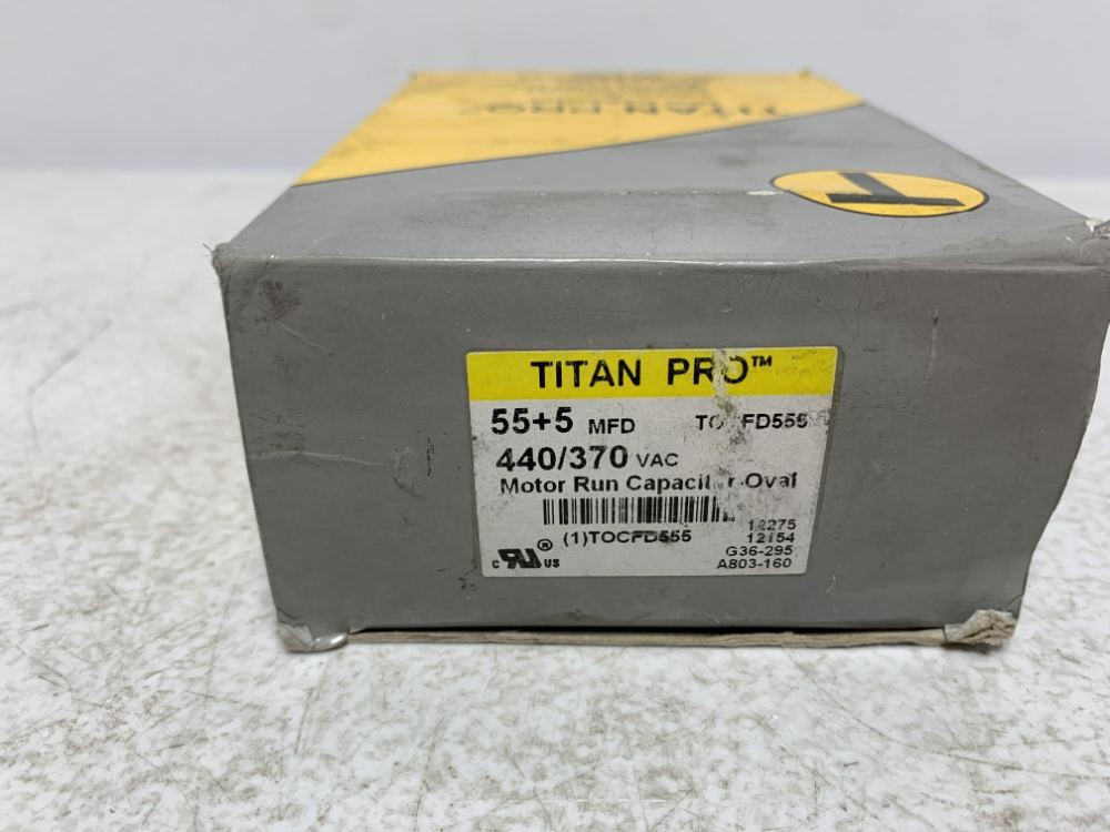Titan Pro TRCFD555 Run Capacitor 55+5 MFD 440/370V Oval