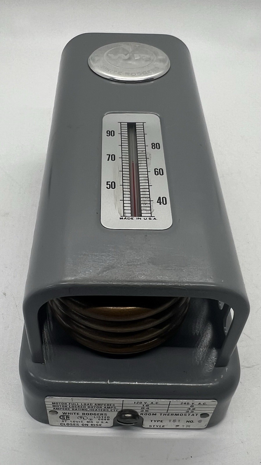 UNUSED Vtg WHITE RODGERS 152-10 Room Control Thermostat Type 151 No.6 Style P1N
