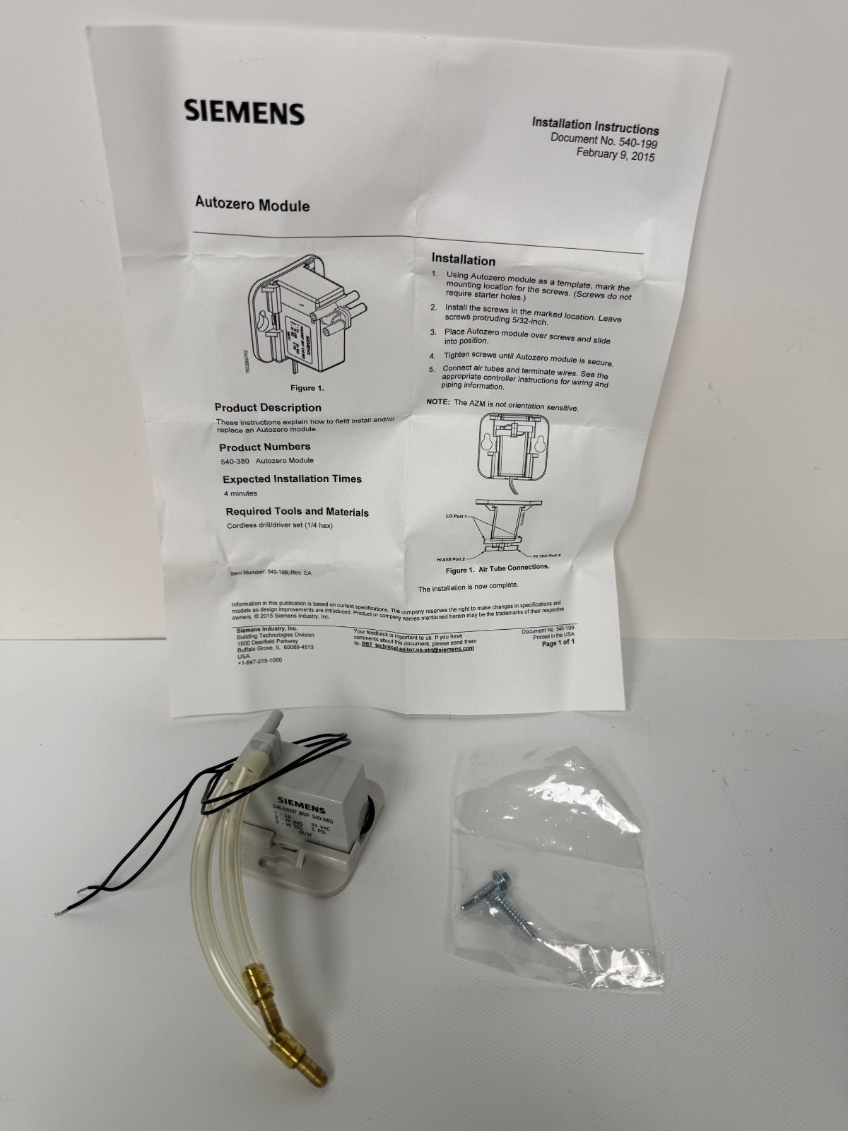 SIEMENS 540-380 AUTO ZERO MODULE NEW OPEN BOX