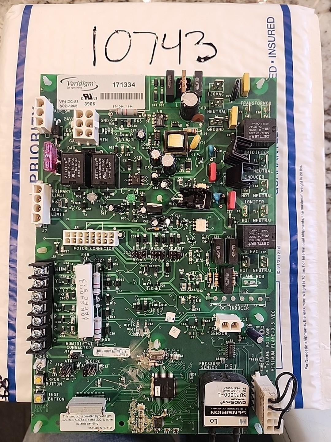 Varidigm Furnace Control Circuit Board VF4-DC-95 SCD-1065 171334 97-1044 1144