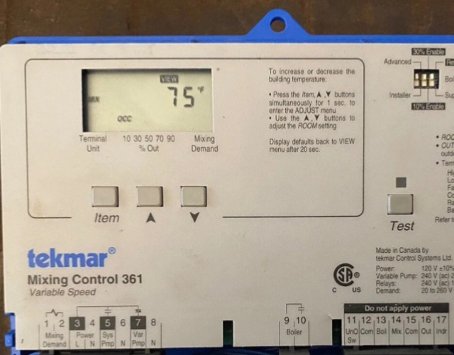 TEKMAR 361 / MIXING CONTROL / USED / TESTED WORKS GREAT!!