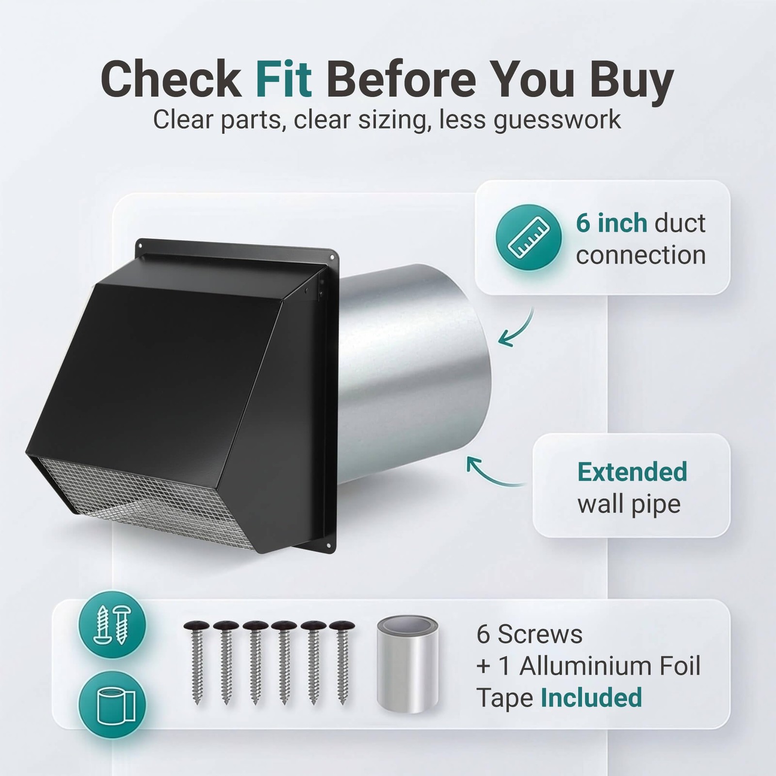 Blooming Pearl Dryer Vent Cover For – 4 Inch Black 304 Stainless Steel Exterior
