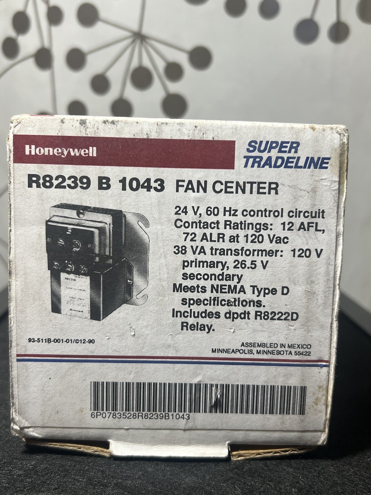 HONEYWELL R8239 B 1043 Fan Center NEW OPEN BOX