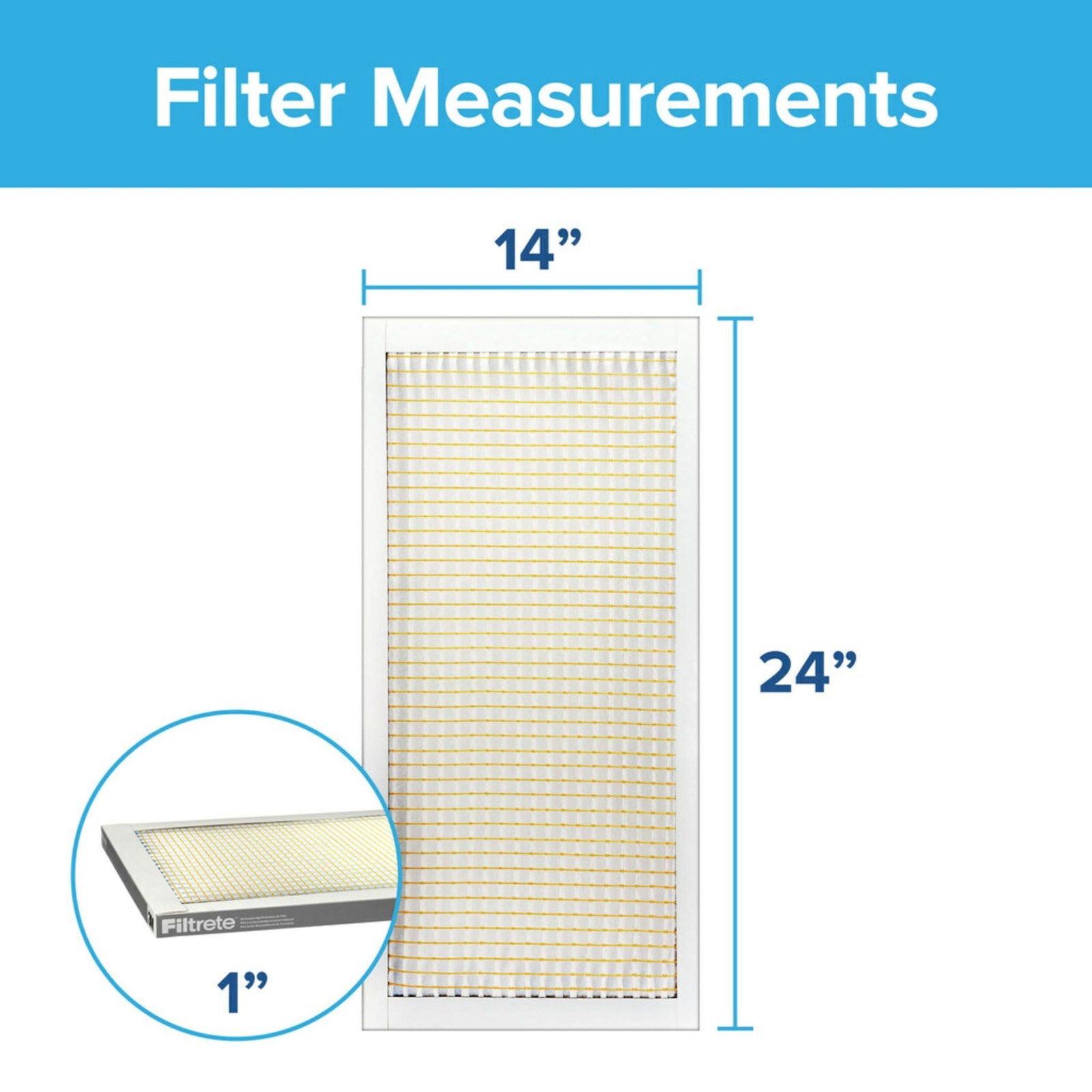 Filtrete 14x24x1 Air Filter MERV 5, 6-Pack AC Furnace Filters 14x24x1, White