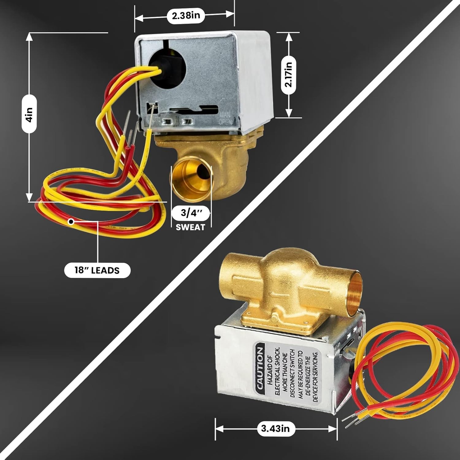 V8043E1012 Motorized Zone Valve for Honeywell, 3/4 Sweat Connection, Replaces V8