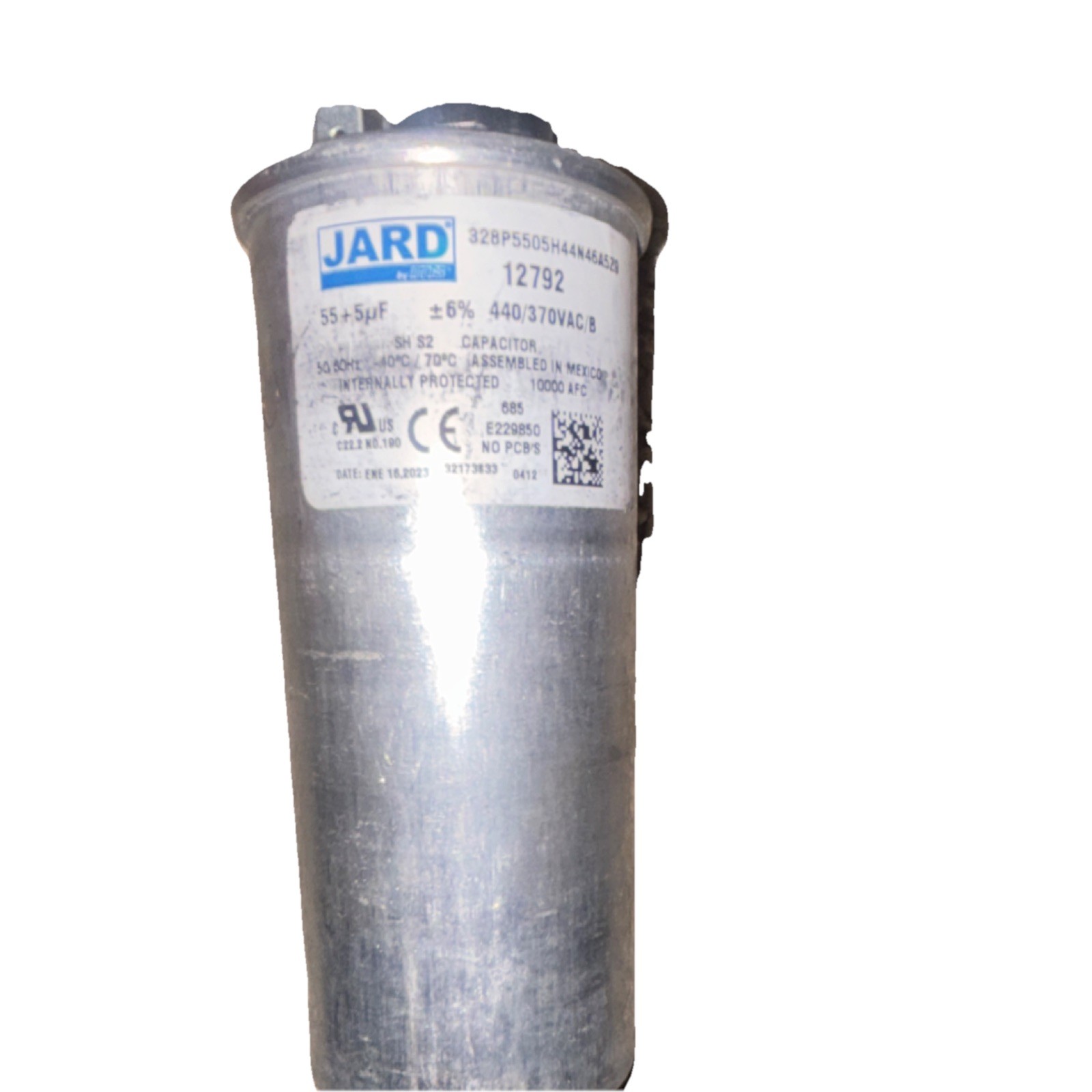 JARD Dual Run Capacitor 55+5 MFD 440/370VAC Model 12792 MPN 12792