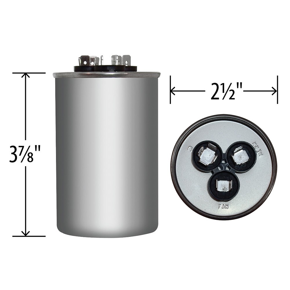 Air Conditioning HVAC Round Dual Motor CBB65D Run Capacitor 60 + 7.5 MFD 440V