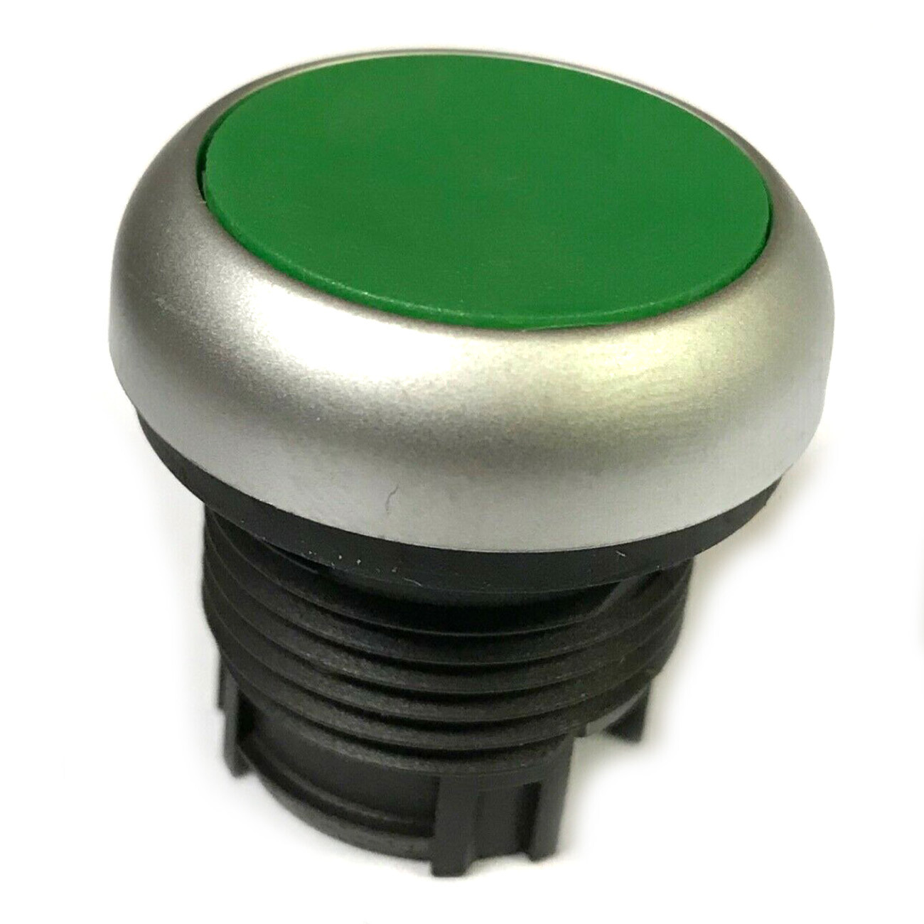 EATON M22-D-G Pushbutton 22.5mm Flush Mounted Green Actuator Silver Bezel ✦KD