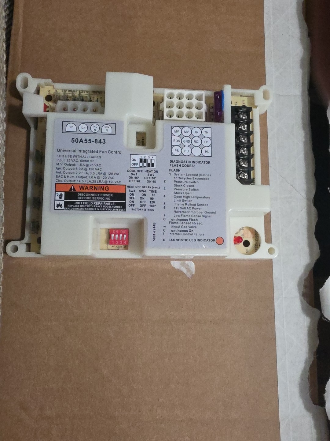 50A55-843 Ignition Control Module Universal Furnace Control Board Lennox White-R