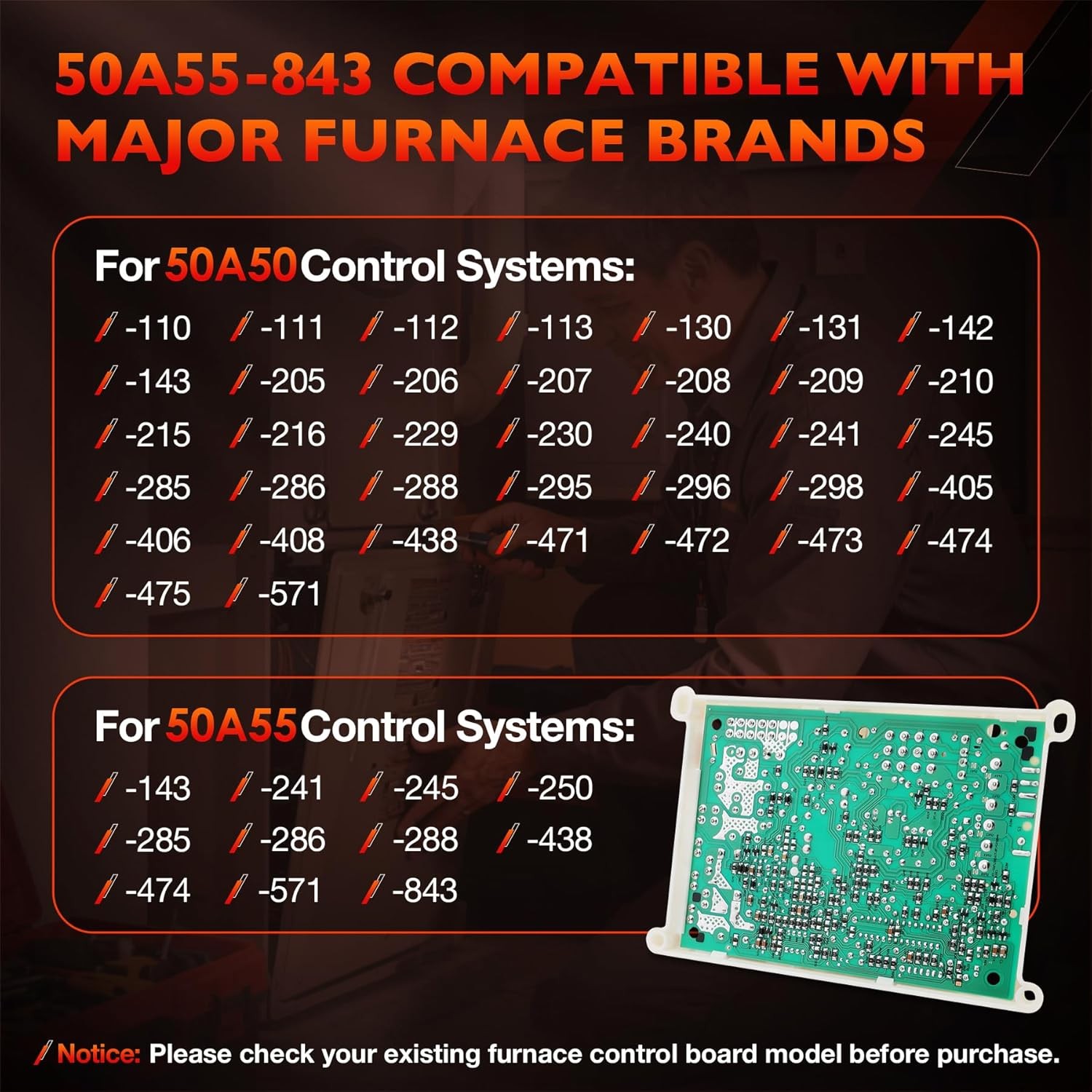Integrated Furnace Control Board NEW For White Rodgers Lennox 50A55-843