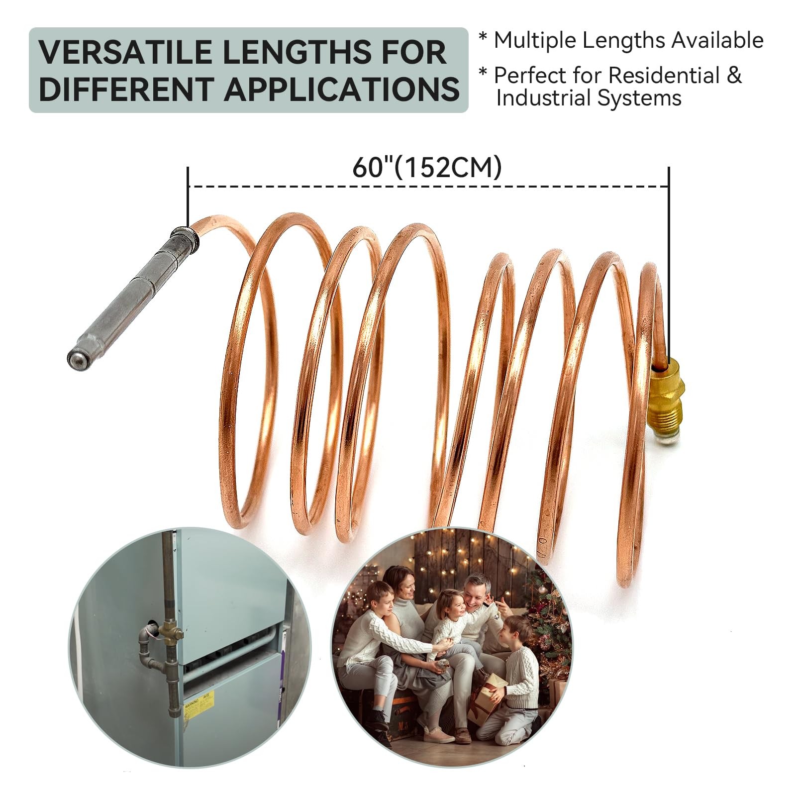 1980-060 Series Snap-Fit Thermocouples, Compatible with Robertshaw, Cooper