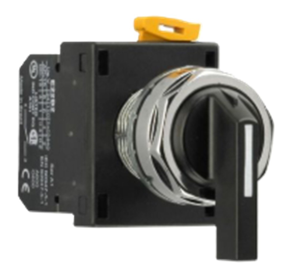 Eaton E22VG1 3-Position Selector Switch, 22.5 mm, Black Actuator