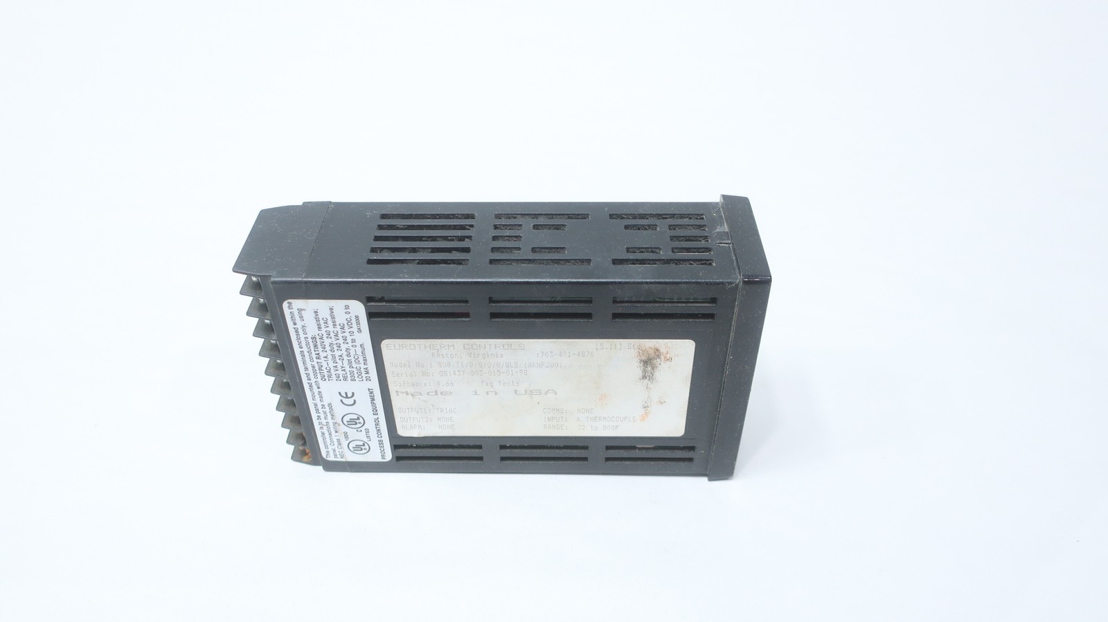 Eurotherm 808/T1/0/0/0/0/QLS/(AKHF200) Temperature Controller 264v-ac 32-800f
