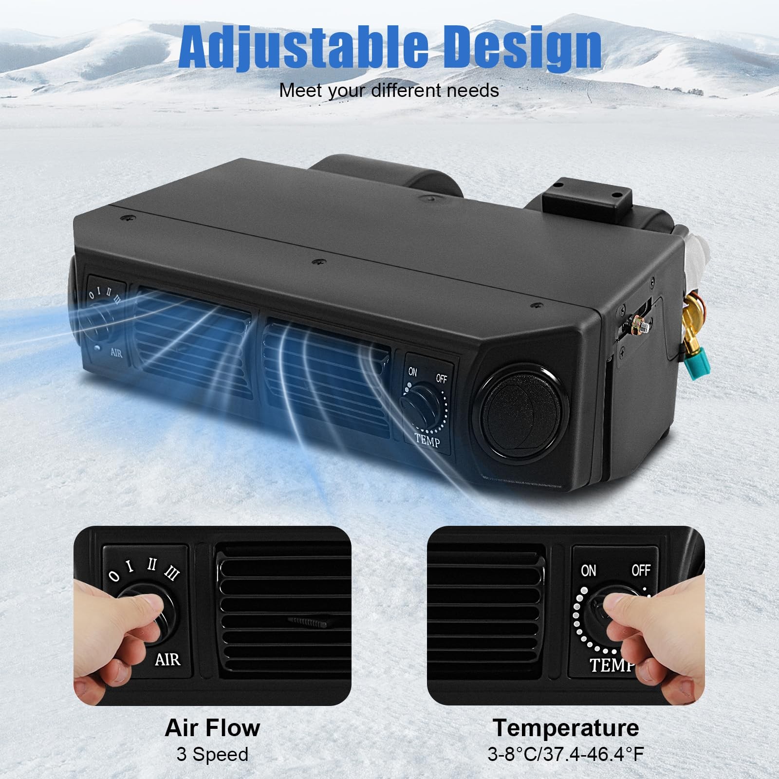 12V Truck Underdash AC Evaporator Compact Cab Cooling Unit Durable Easy Install