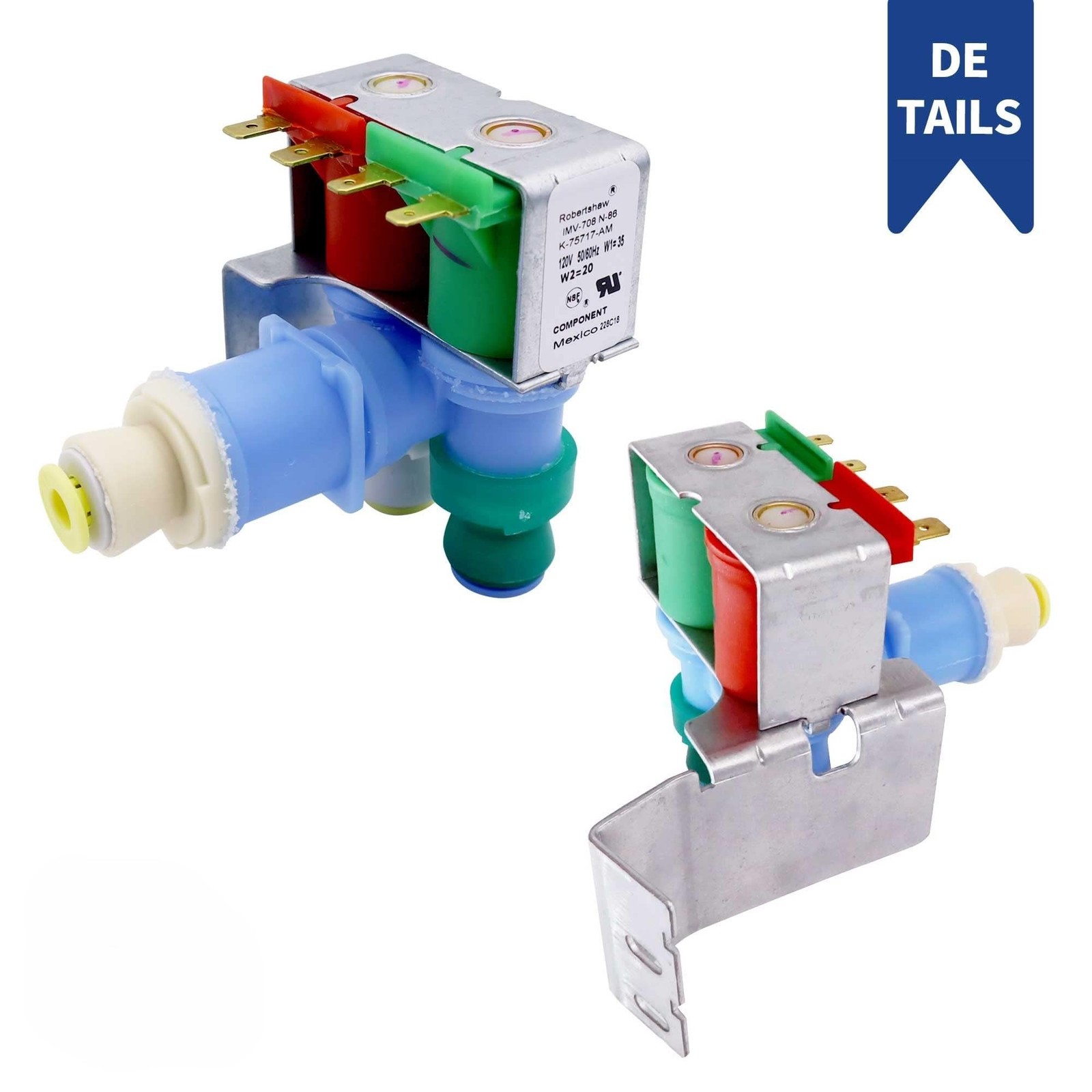 What’s Up? Refrigerator Water Inlet Valve Multicolor (Blue, Green, Red Ports)