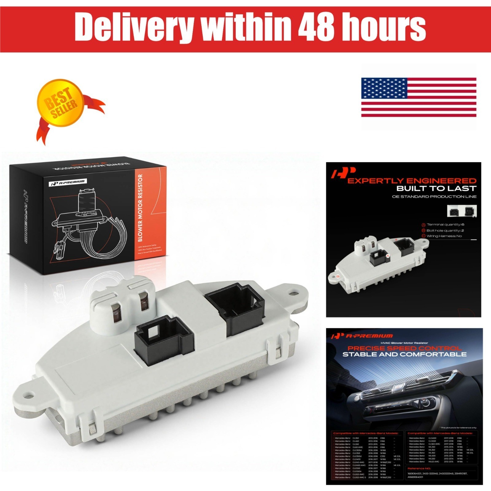 A-Premium HVAC Blower Motor Resistor for Mercedes-Benz Models