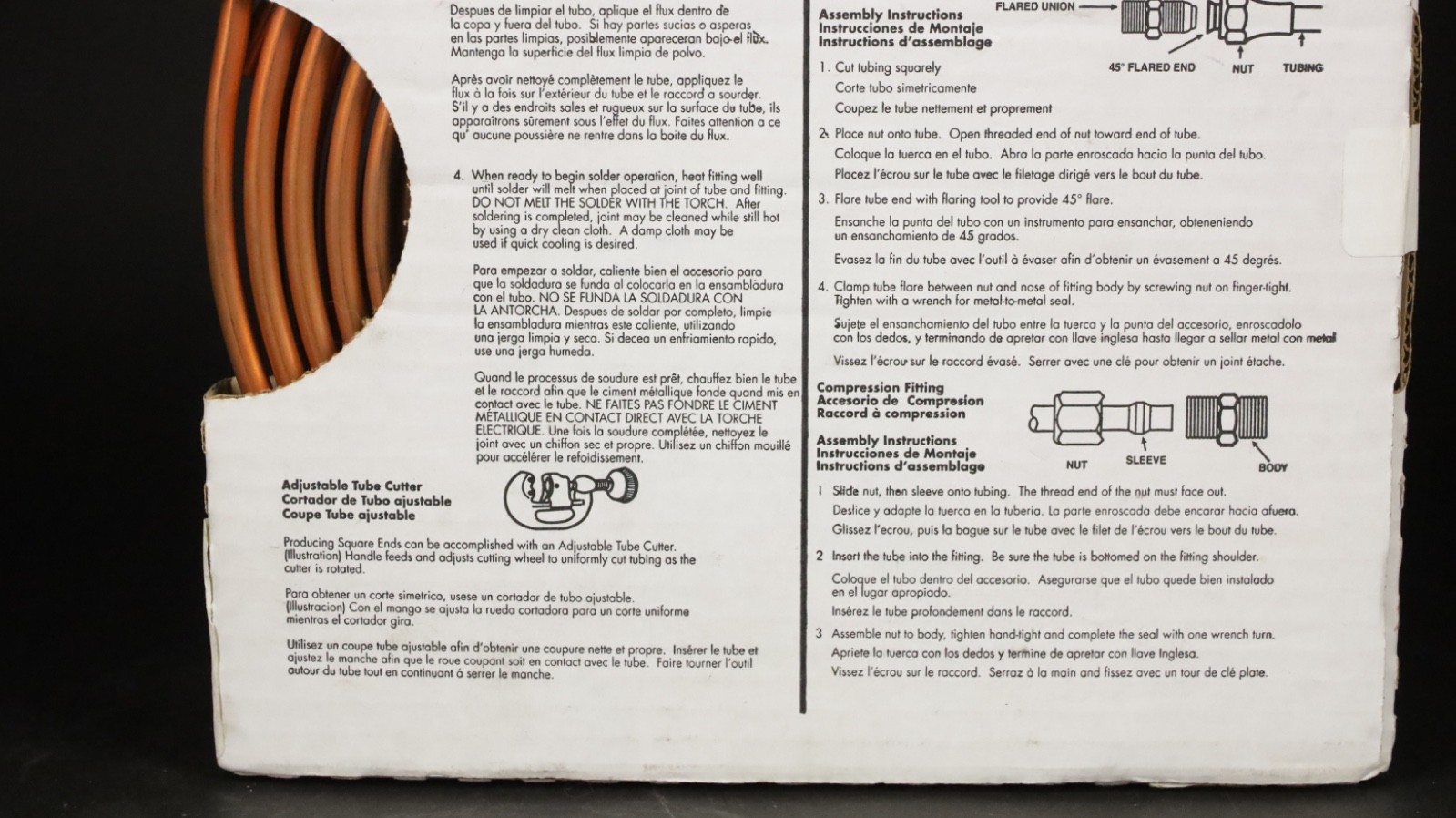 JMF Soft Copper Tube Coil OD 1/4″ OD x Up To 20 Ft. Type UT Open Box