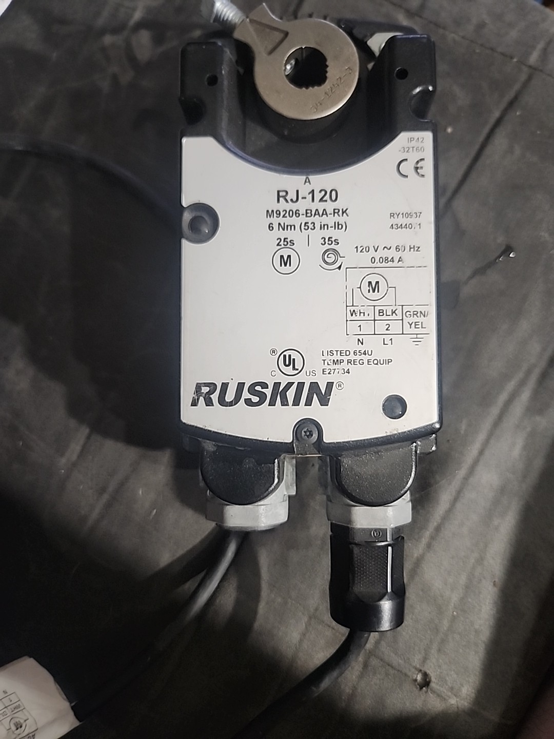 Ruskin RJ-120 electric spring return actu