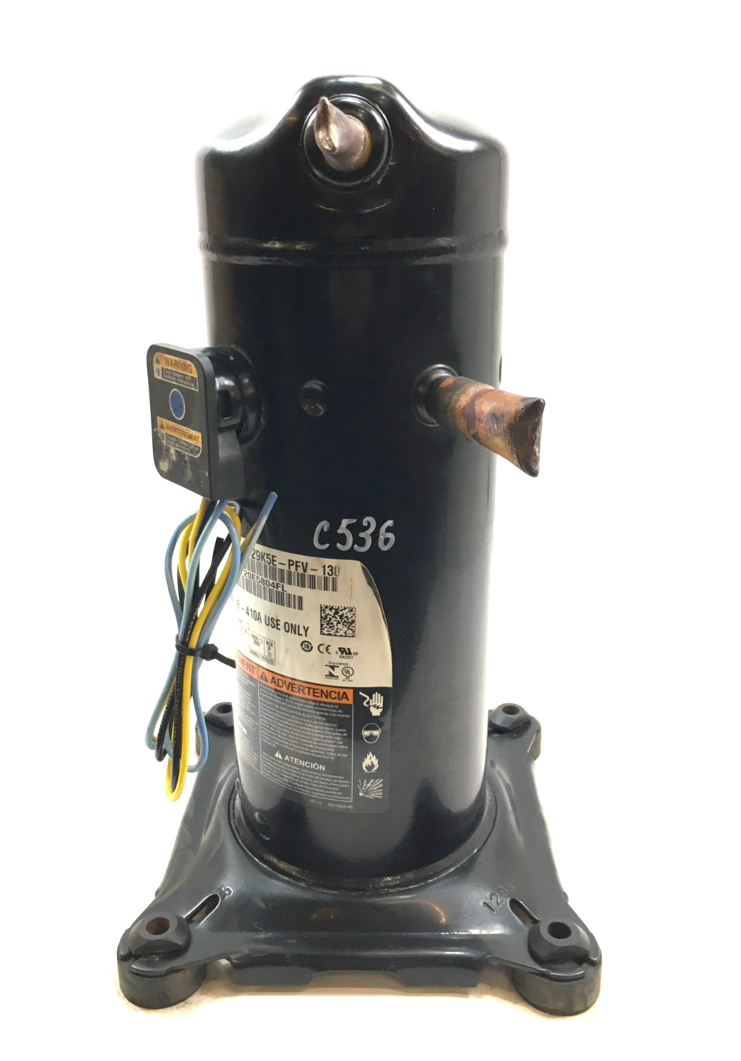 Copeland 2.5 Ton Scroll Compressor ZP29K5E-PFV-130 R410A 208/230V 1 PH used C536
