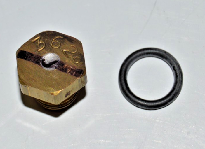 KENMORE/SEARS FUSIBLE BRASS PLUG 362° 3/8″-24 FINE Thread with O-RING, NEW