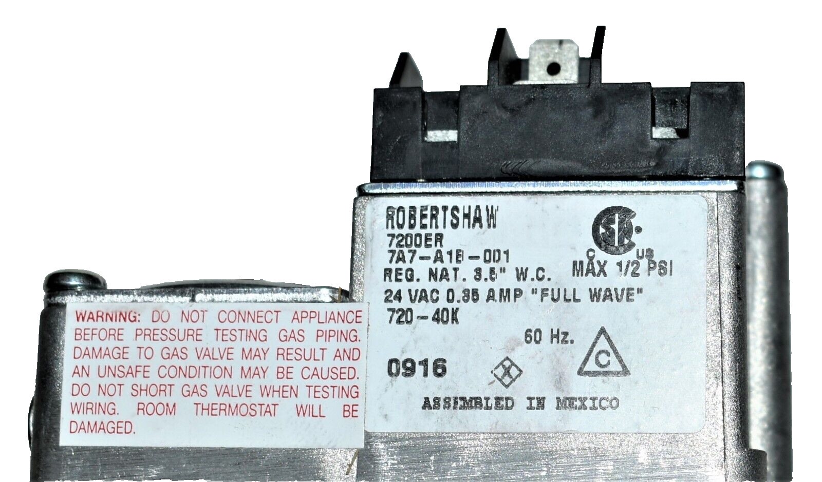 Robertshaw 720-400 Gas Heating Furnace Combo Valve 24V – 7200ER – Ng/Lp NEW