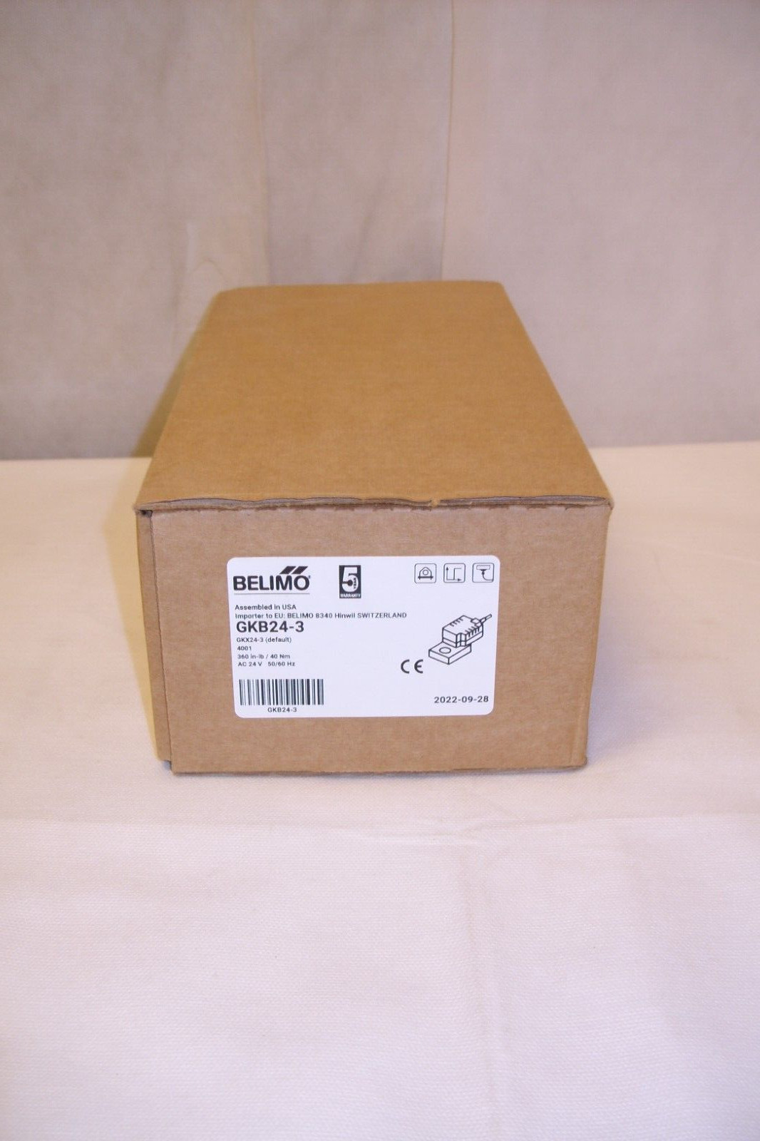 Belimo GKB24-3 HVAC Fail-Safe HVAC Damper Actuator 24V ~ 360 In-Lb ~ NIB
